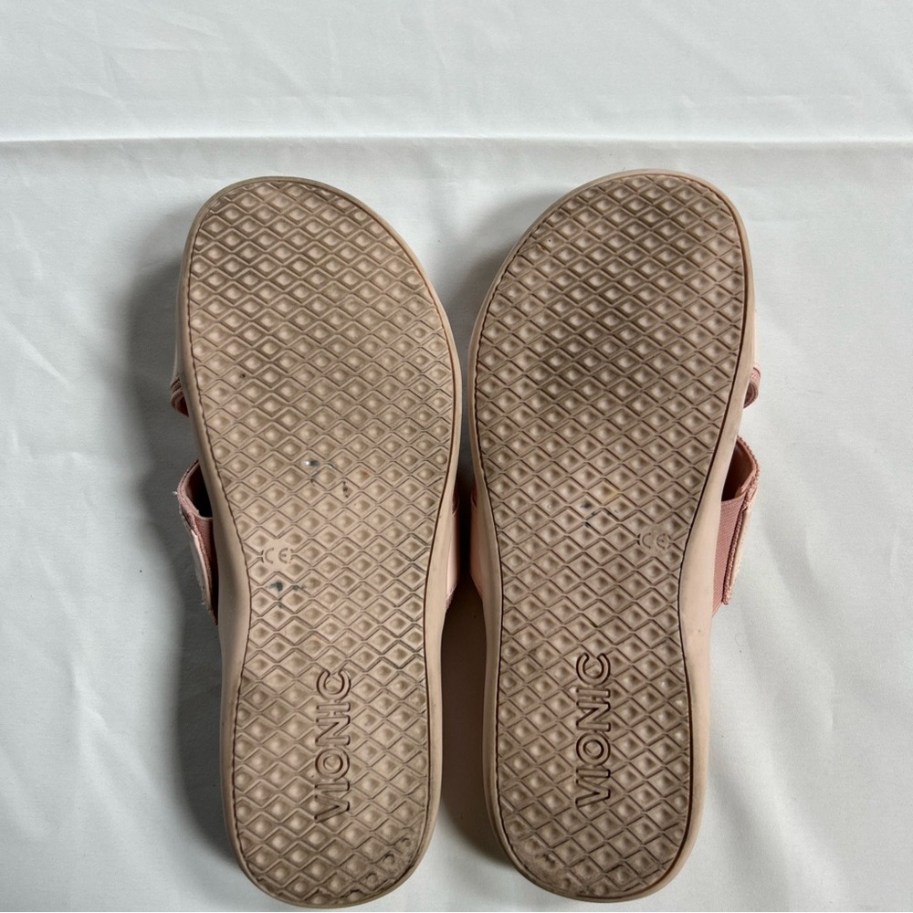 Vionic Women's Pink Merced Cross Strap Orthotic Slide Sandals Sz 12 VGUC - Picture 7 of 8